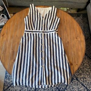 J Crew Striped Button Up Dress